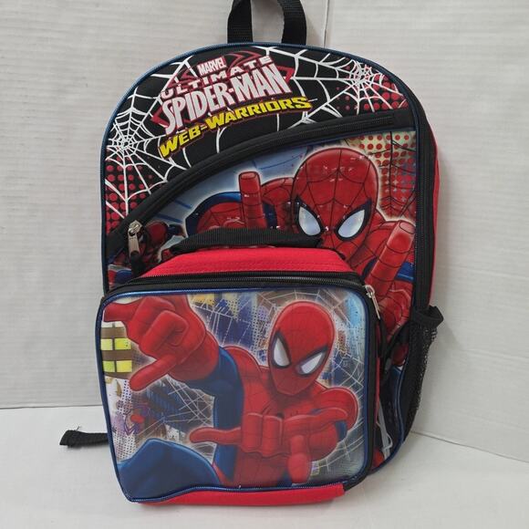 Marvel Spiderman 16" Backpack with Detachable Lunch Box - 2 Piece Set - Picture 1 of 4